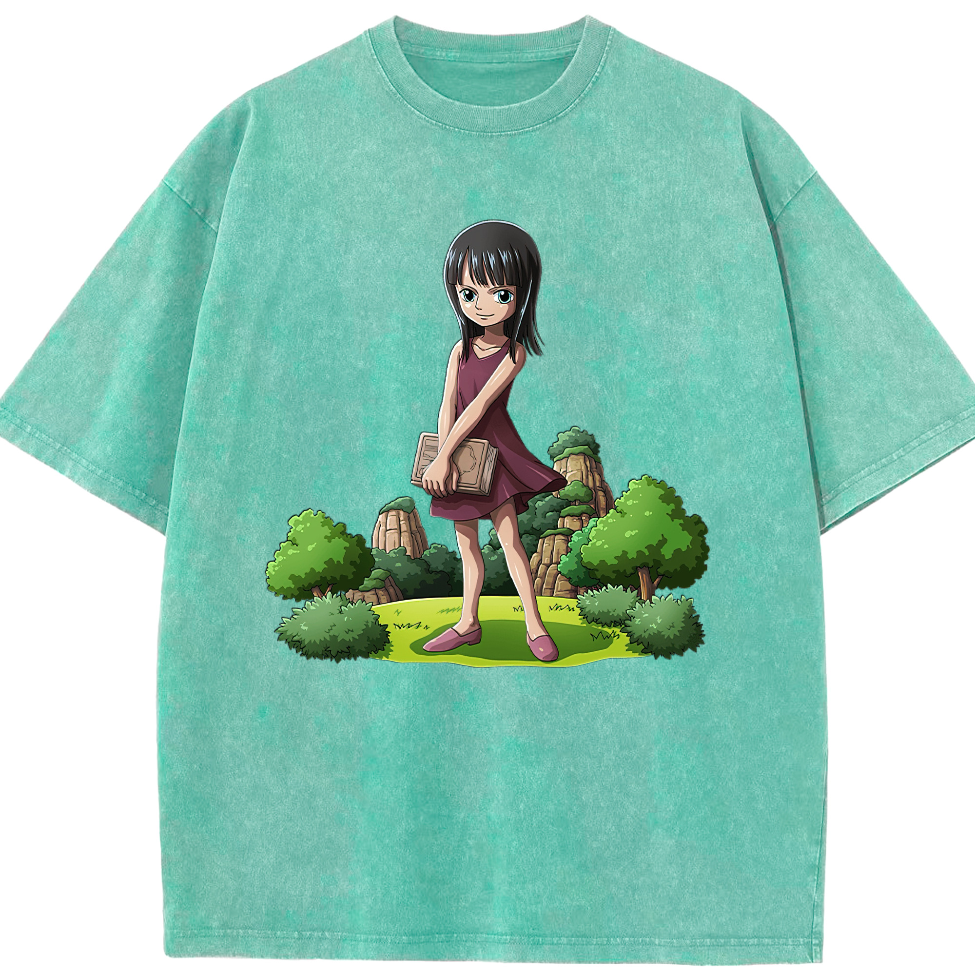 ワンピース ニコ・ロビン ONE PIECE Nico Robin 綿100% ヴィンテージ風 半袖Tシャツ（フロントプリント）